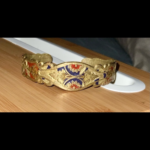 Vintage Boho Gold Toned Cuff Bracelet - Picture 2 of 4